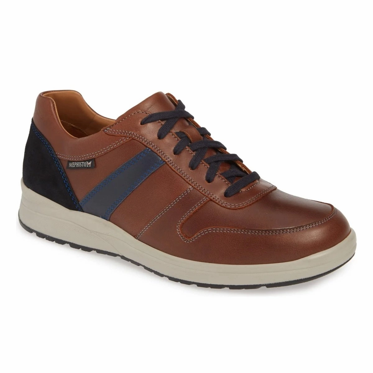 Mephisto Men's Vito Tan/Navy Nubuck Textured Grip Pattern