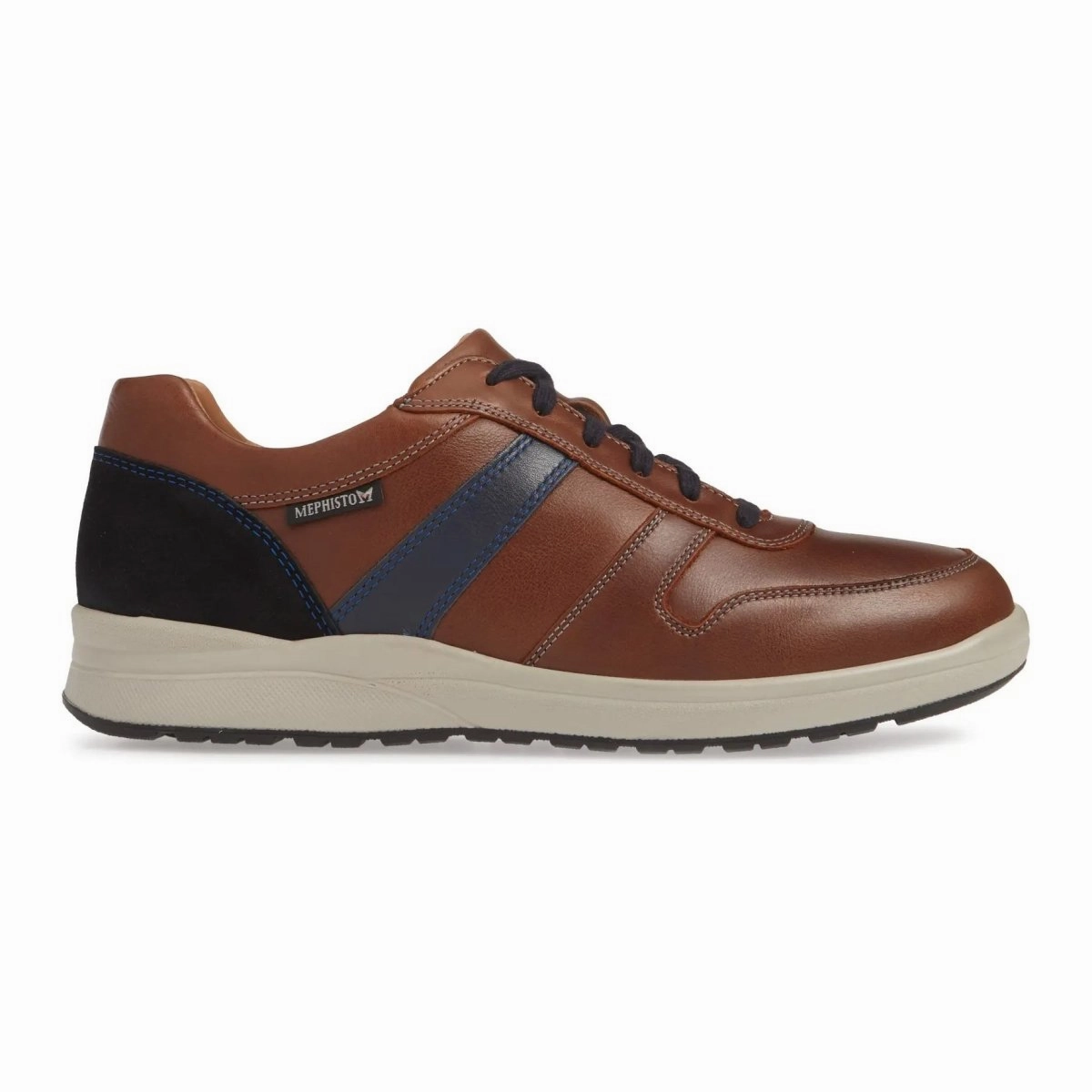 Mephisto Men's Vito Tan/Navy Nubuck Cushion Sole