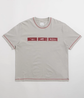 ROA Sticks Stitch T-Shirt - Light Grey fall clothes group venue event