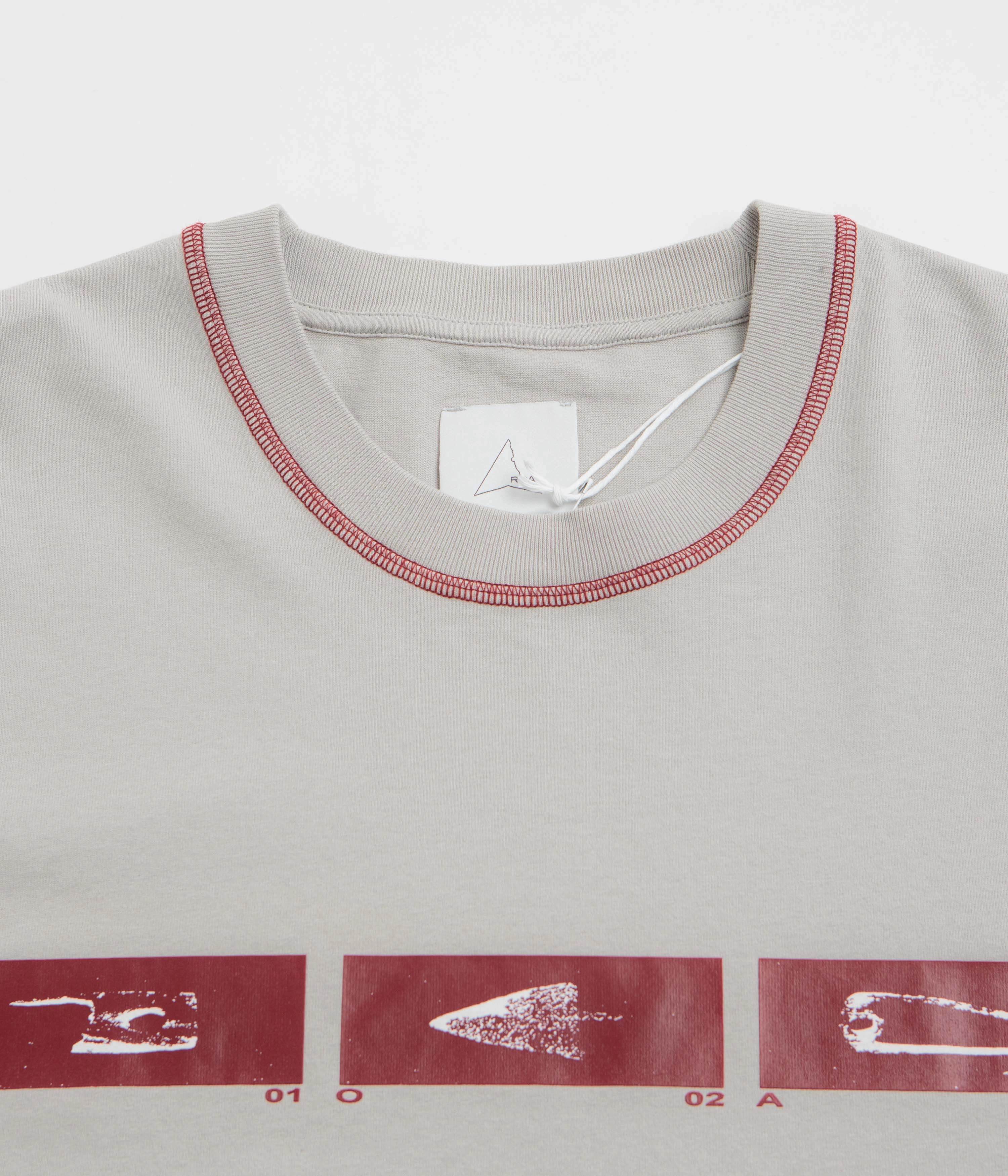 Regular Fit ROA Sticks Stitch T-Shirt - Light Grey