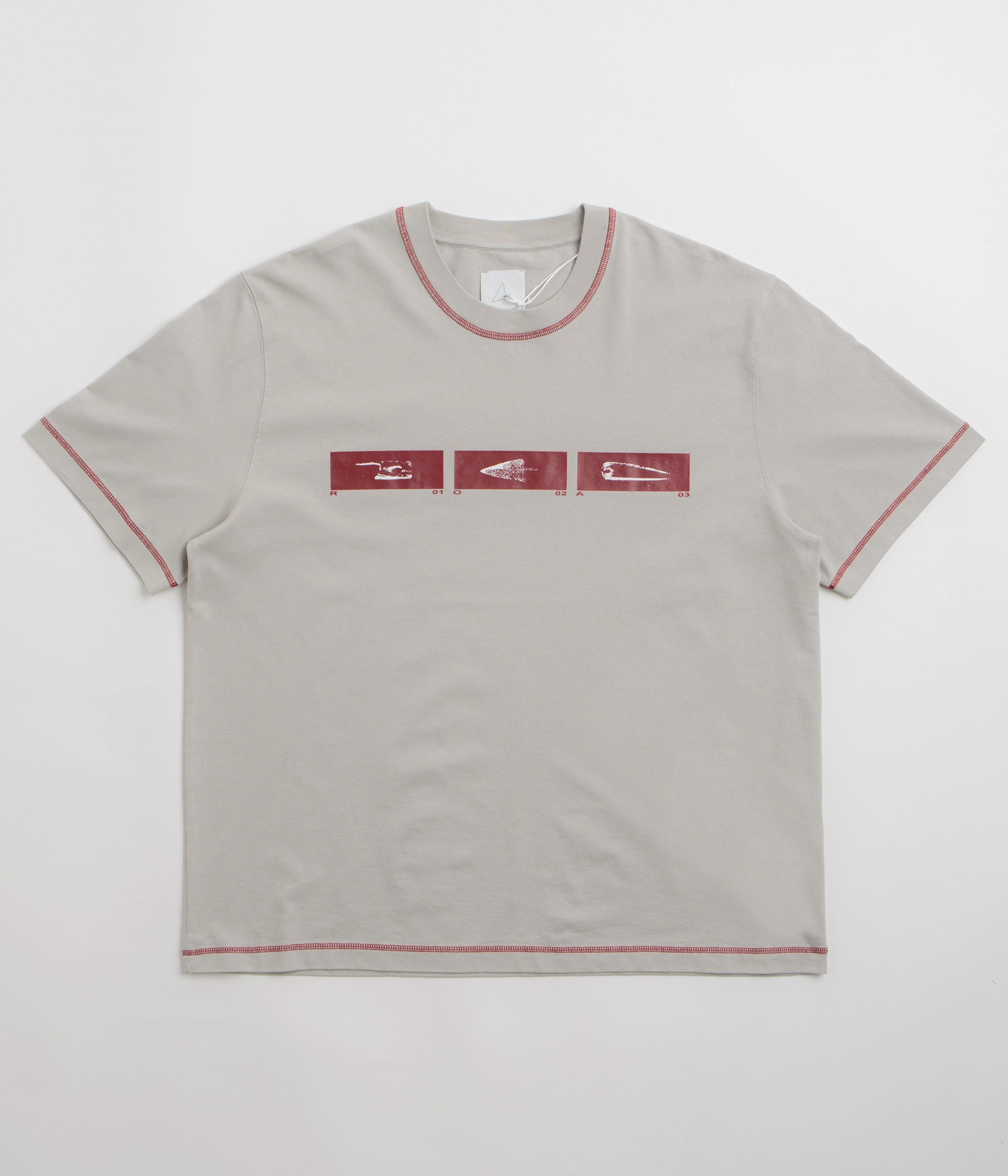 ROA Sticks Stitch T-Shirt - Light Grey fall clothes group venue event