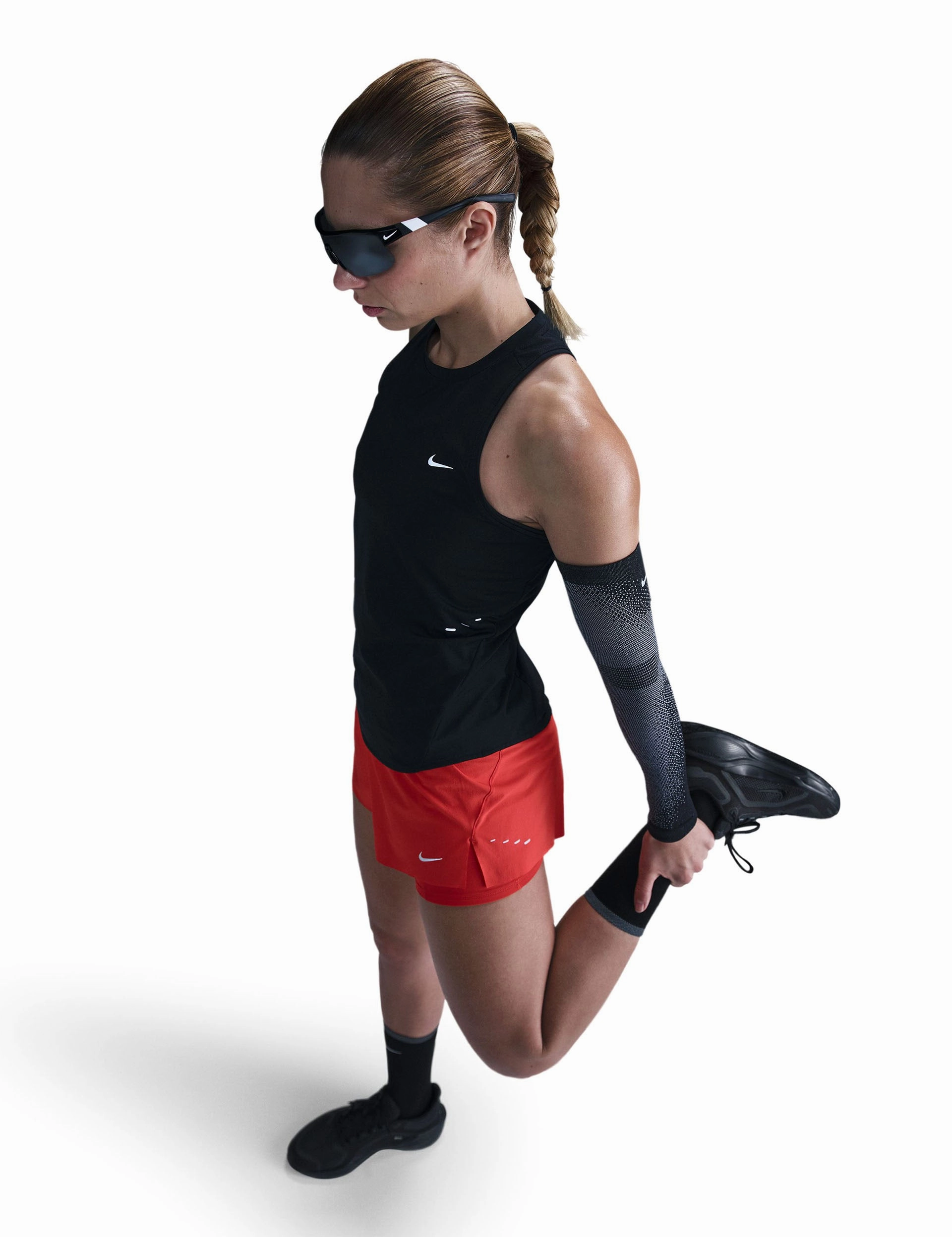 Swift Dri-FIT Running Tank Top - Black/Reflective Silver Fresh Layer Mesh Lining