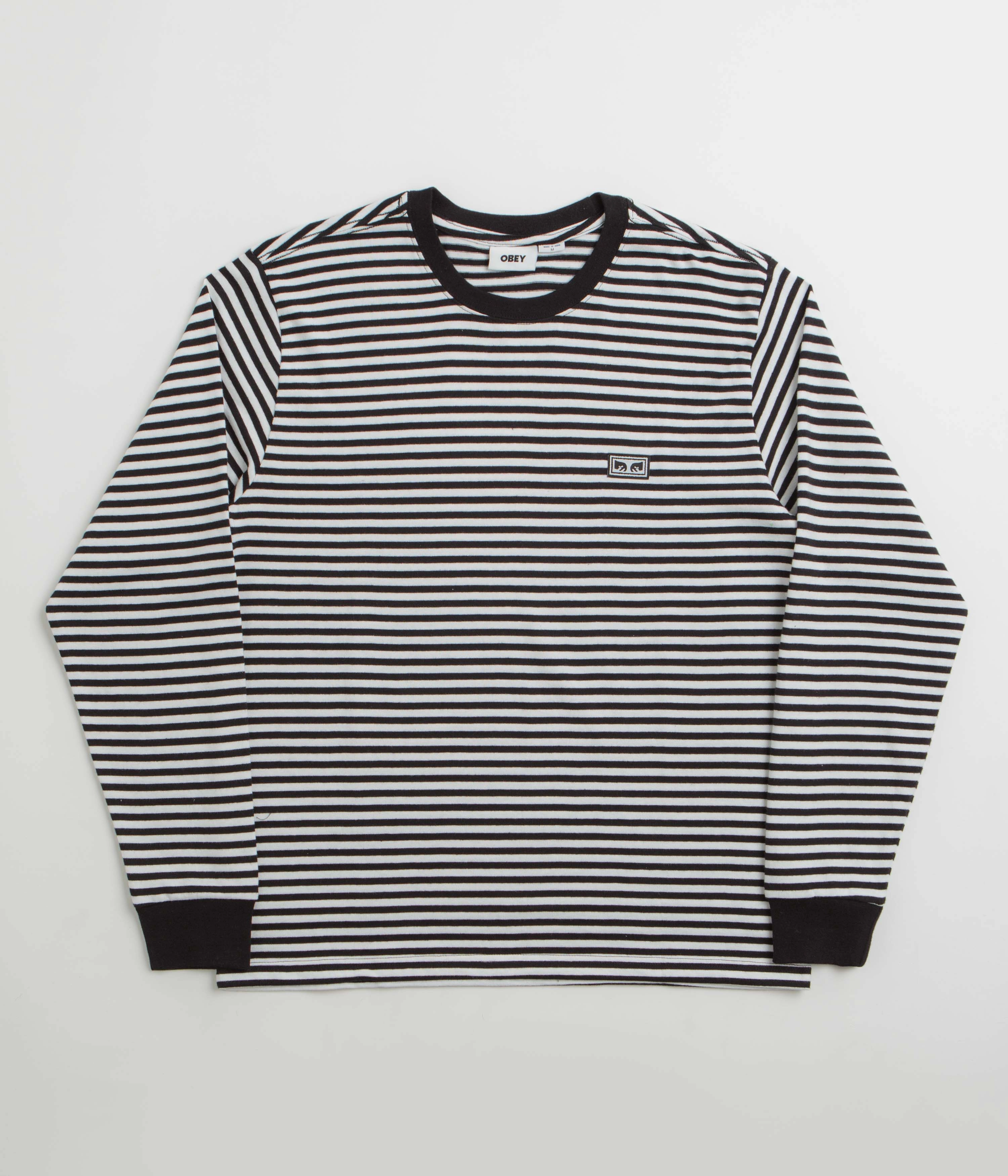 Obey Established Works Eyes Stripe Long Sleeve T-Shirt - Black Multi straight legs