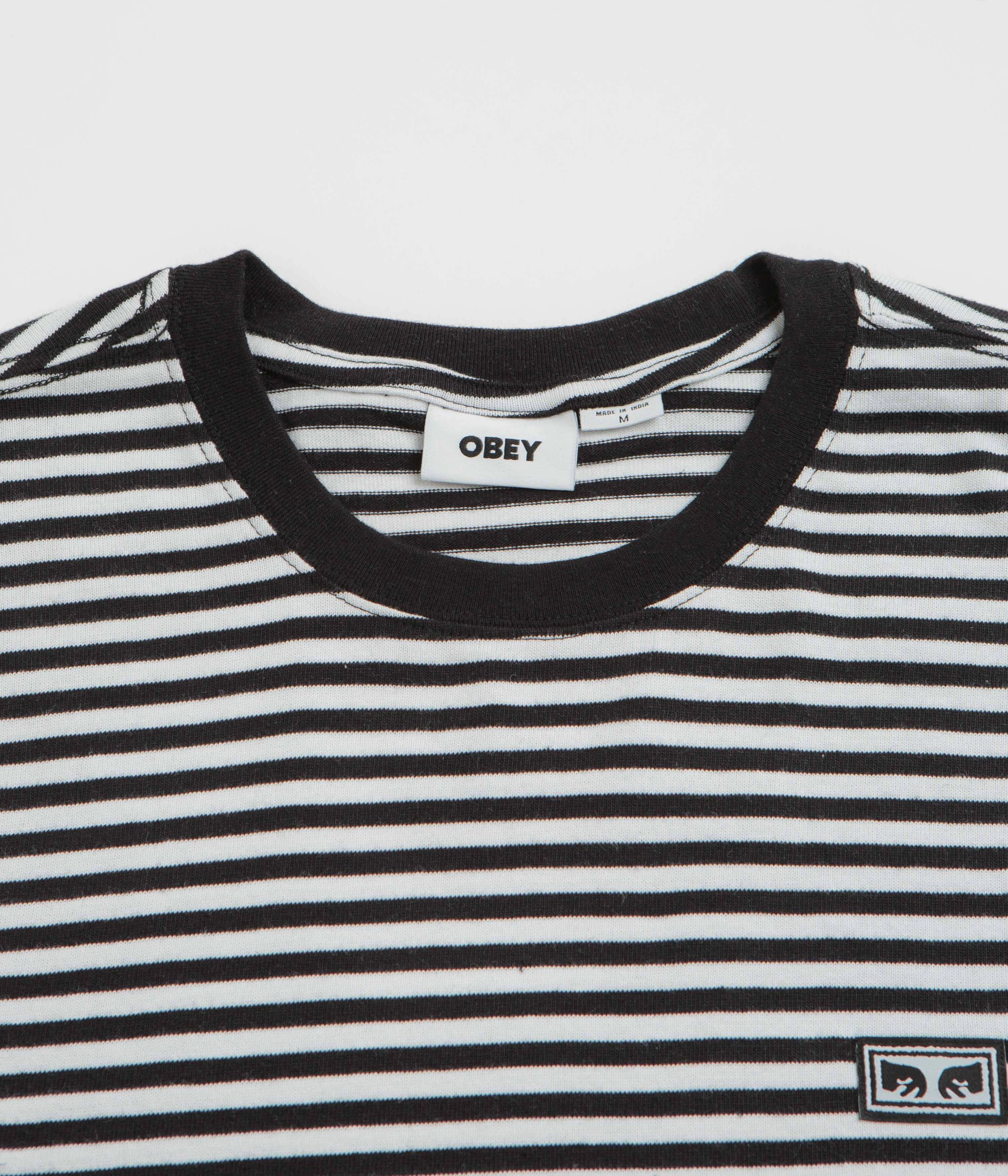 Office Obey Established Works Eyes Stripe Long Sleeve T-Shirt - Black Multi