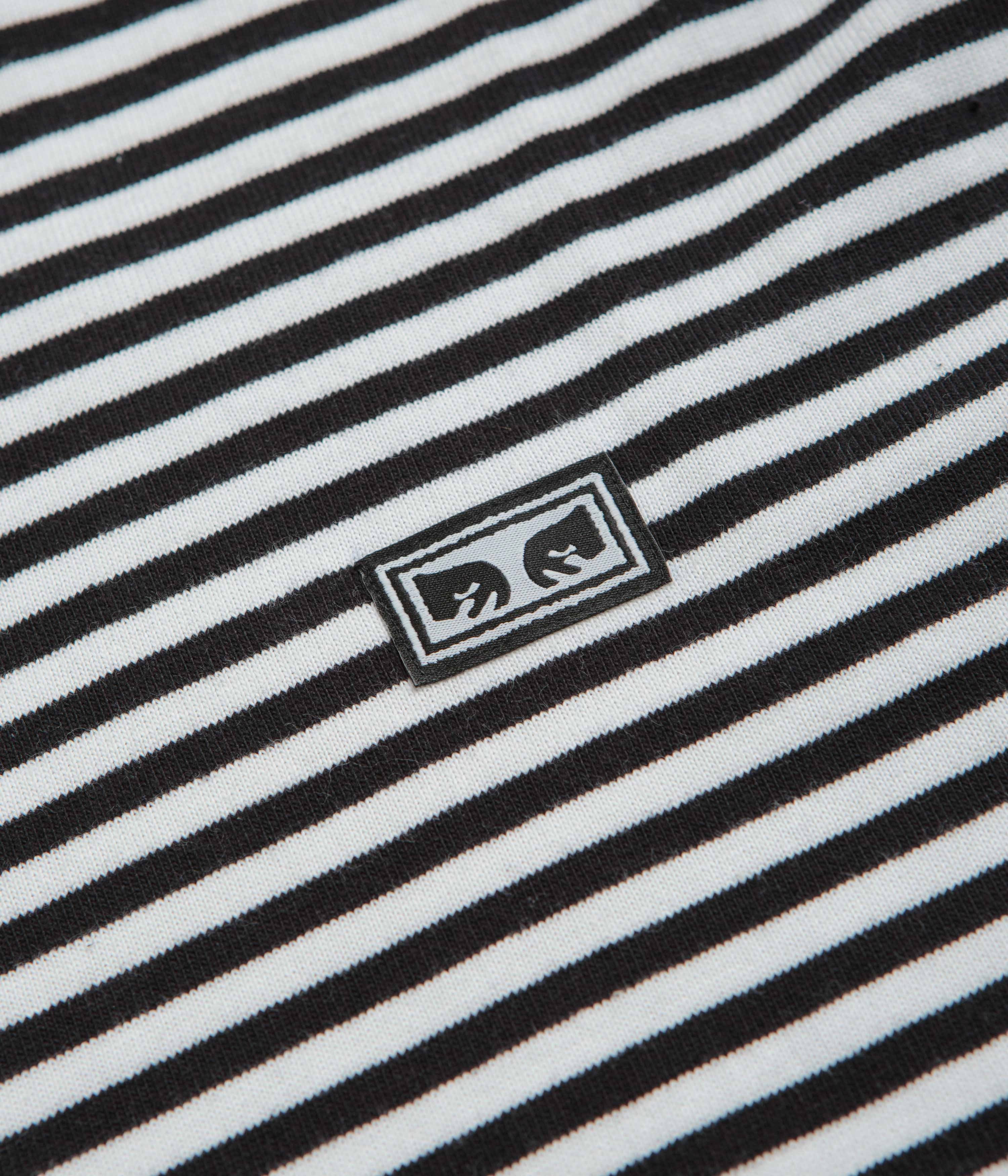 Home Wear Printed Obey Established Works Eyes Stripe Long Sleeve T-Shirt - Black Multi