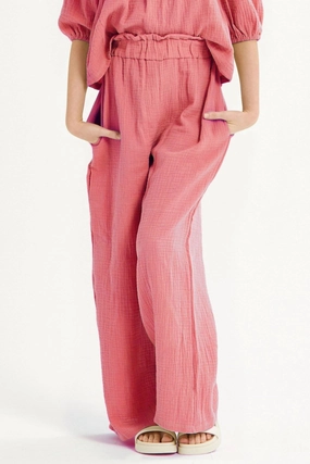 TearResistantPanels Girls Gauze Pants In Blush