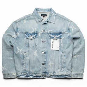 Hiking Gear Purple Brand Type Monogram Oversized Jacket - Light Indigo