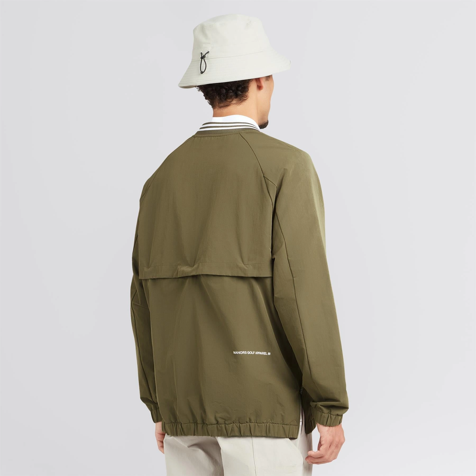 V-Neck Pullover Windbreaker Dark Olive Active Jacket sports practice