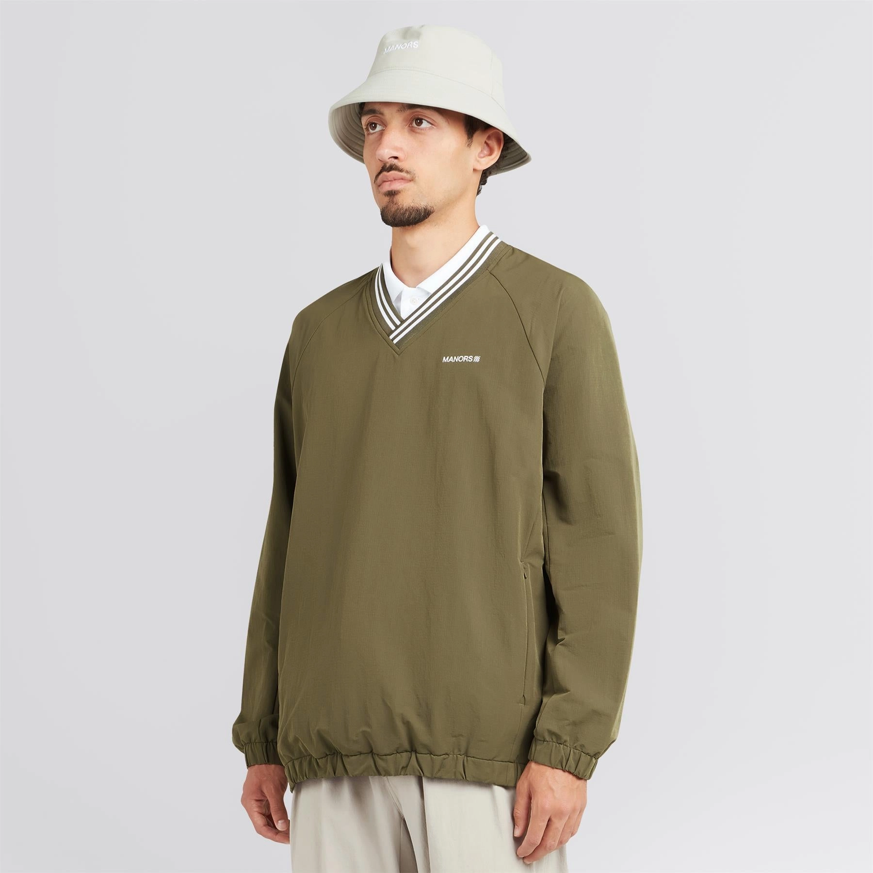 Dive V-Neck Pullover Windbreaker Dark Olive