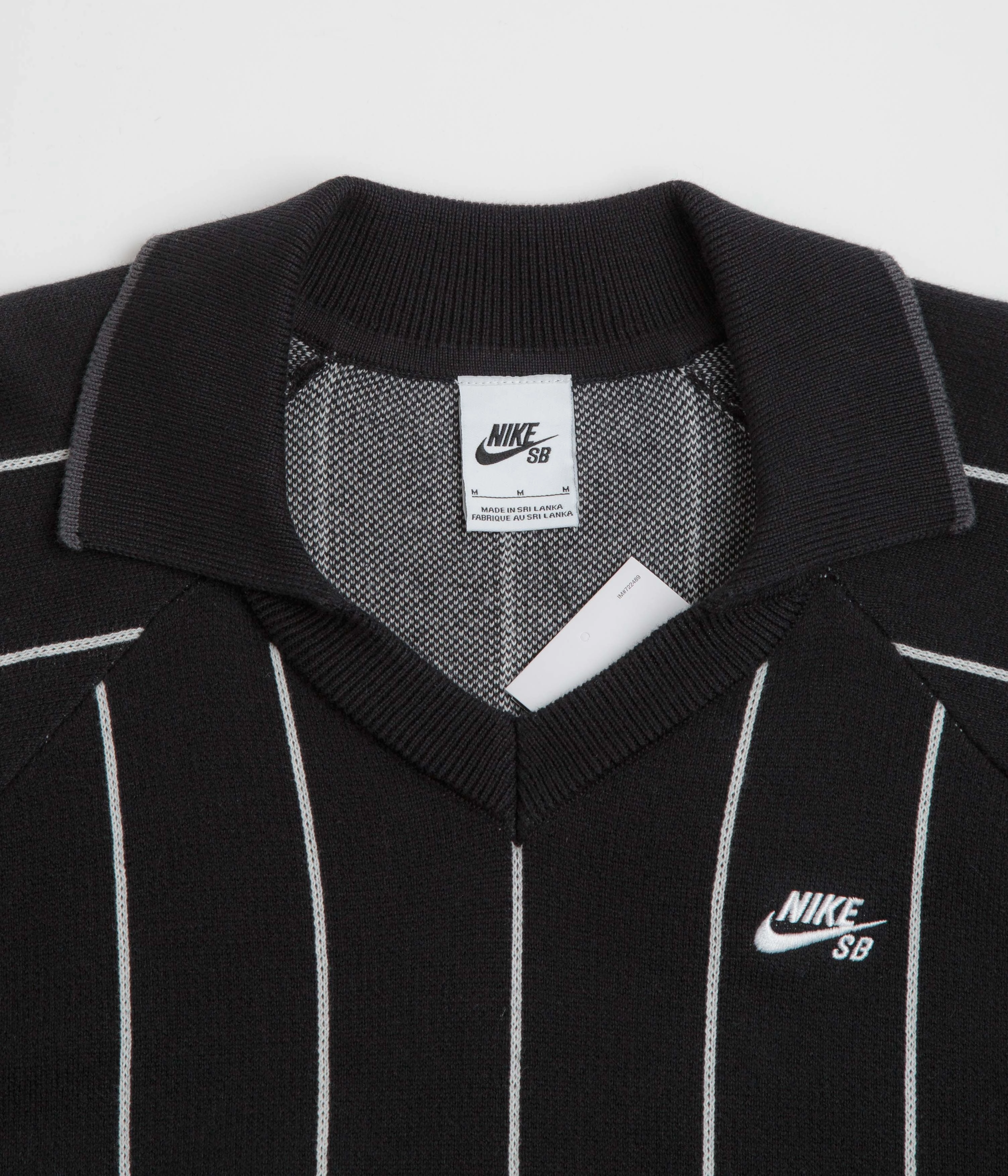 Nike SB Striped Polo Shirt - Black / Sail / Black Classic Wear Compact Fold Design