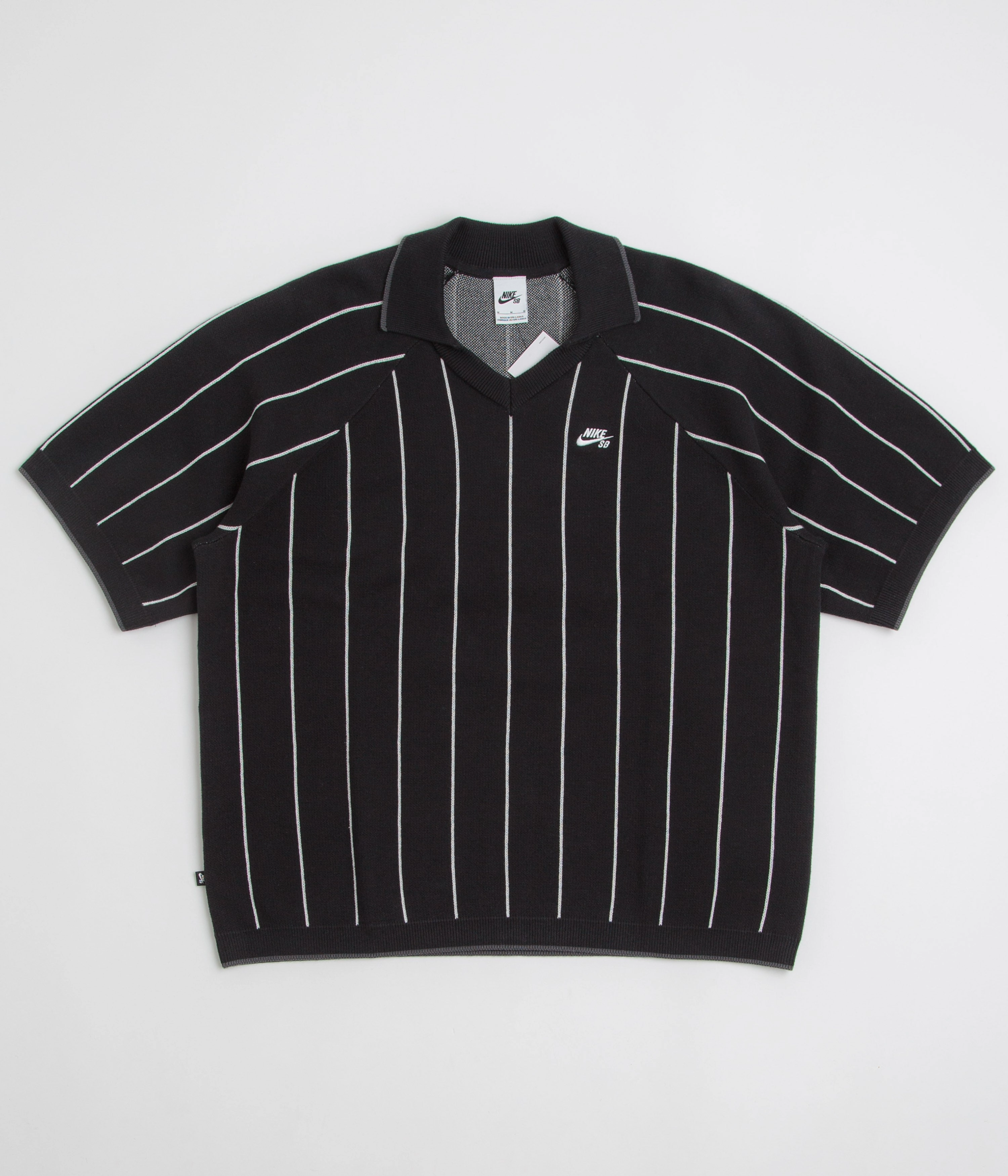 Nike SB Striped Polo Shirt - Black / Sail / Black UV Protective Coating Fall Fashion