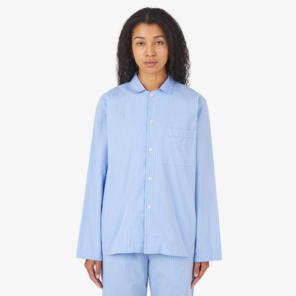 Tekla Poplin Long Sleeve Shirt / Pin Stripes Street Style
