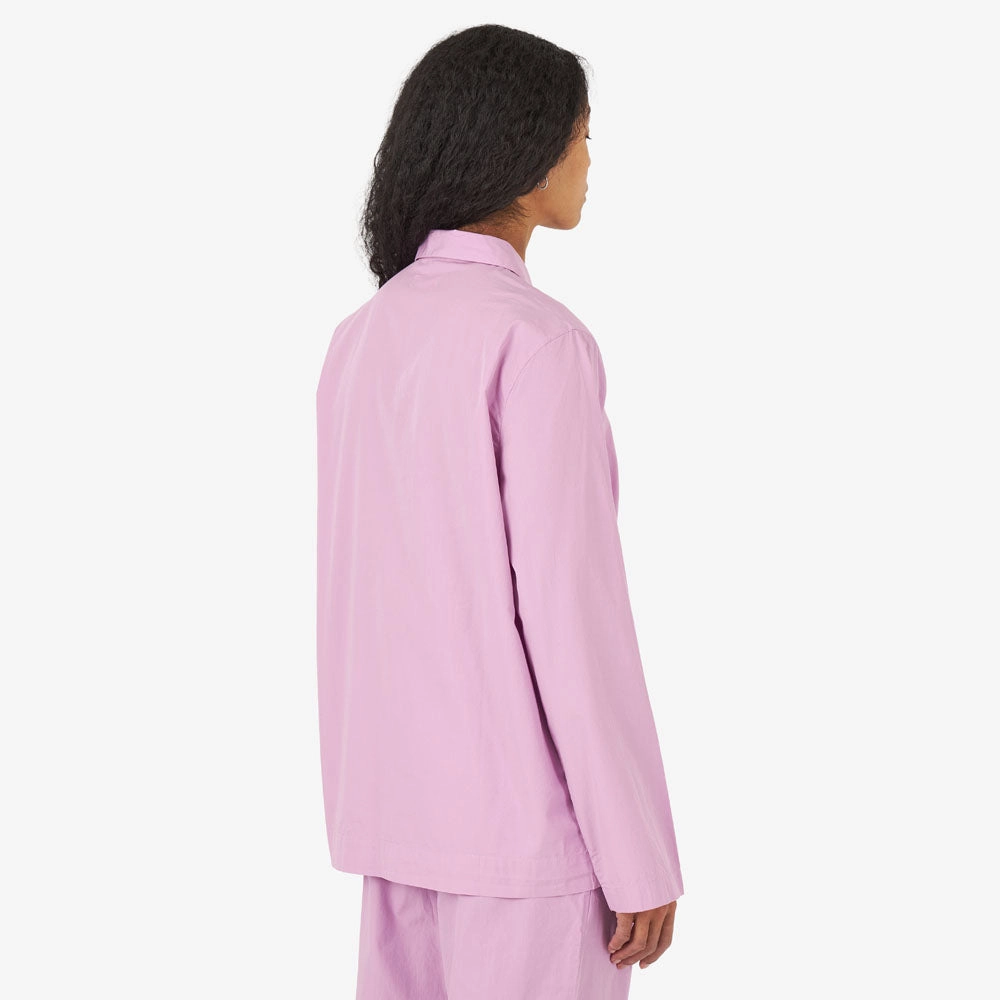 Tekla Poplin Long Sleeve Shirt / Purple Pink Layered Collar