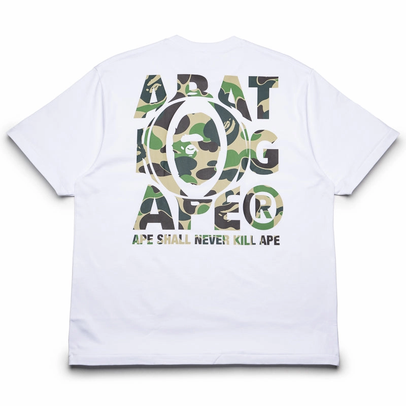 A Bathing Ape ABC Camo Head Tee - White V neck