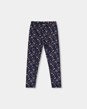Jersey Leggings Navy Floral No Iron Effortless Layer