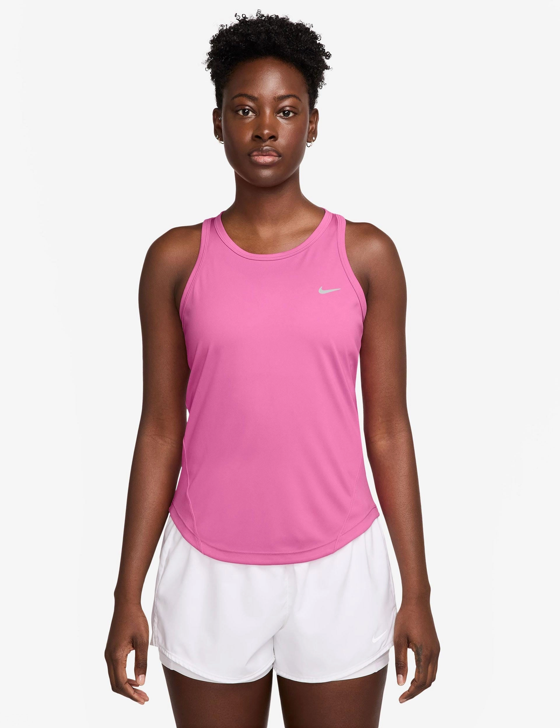 Tempo Dri-FIT Running Tank Top - Playful Pink/Reflective Silver Low Maintenance Fabric Tagless Collar