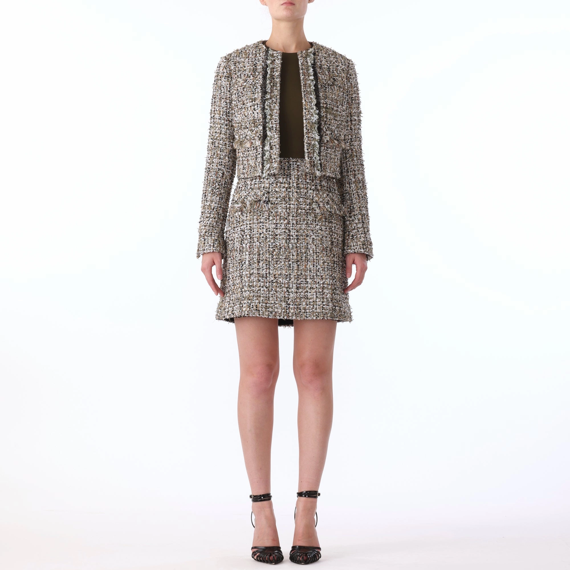 TEXTURE TWEED CROP JACKET Dreamy Layers