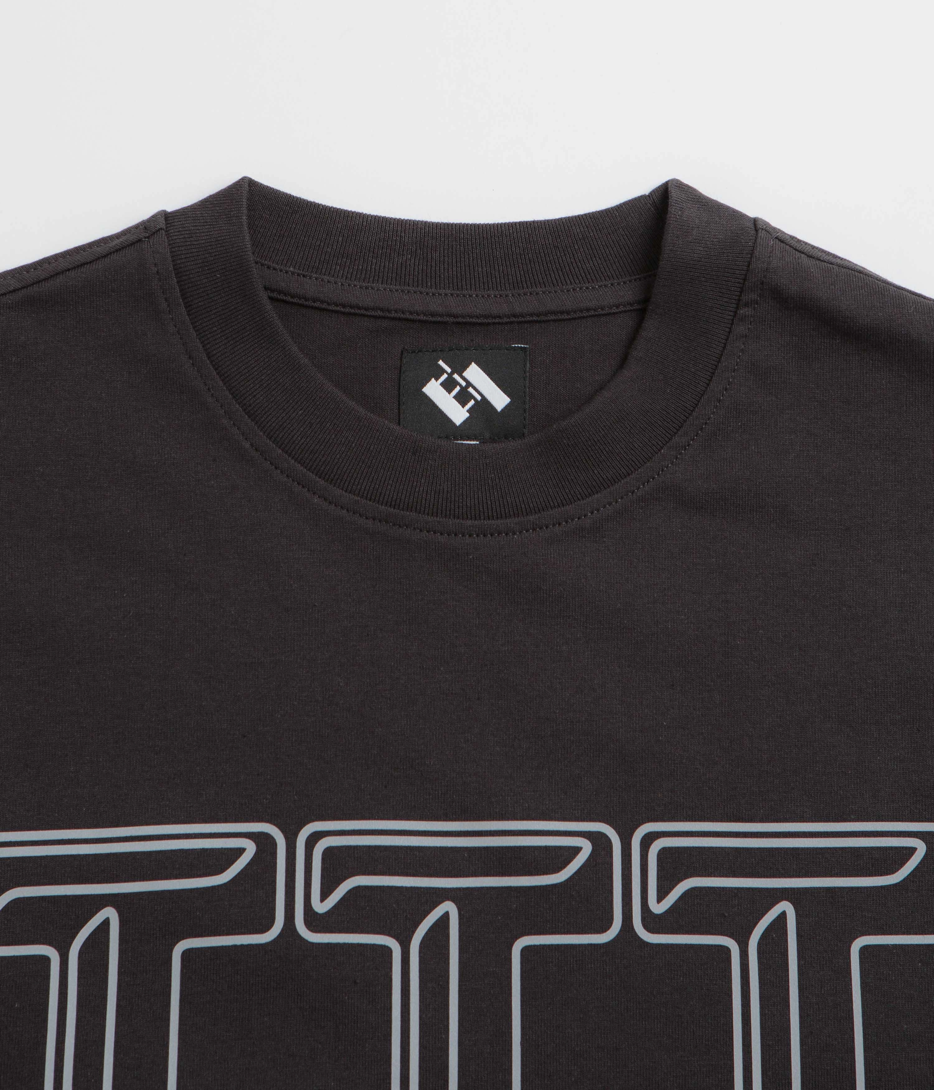 The Trilogy Tapes Logo T-Shirt - Black Low Profile Collar Stays