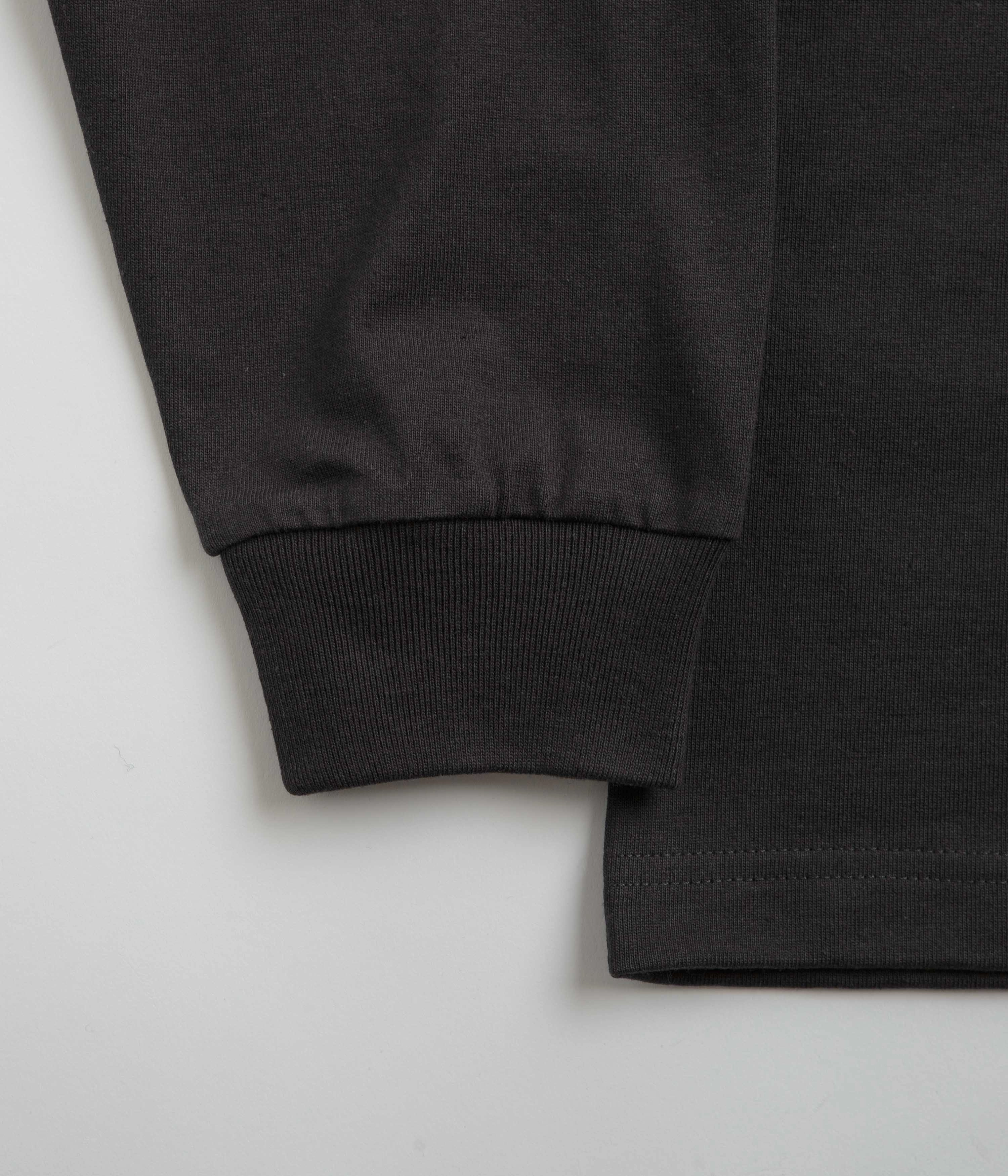 Slub Texture Fabric morning The Trilogy Tapes Mobius Band Long Sleeve T-Shirt - Black