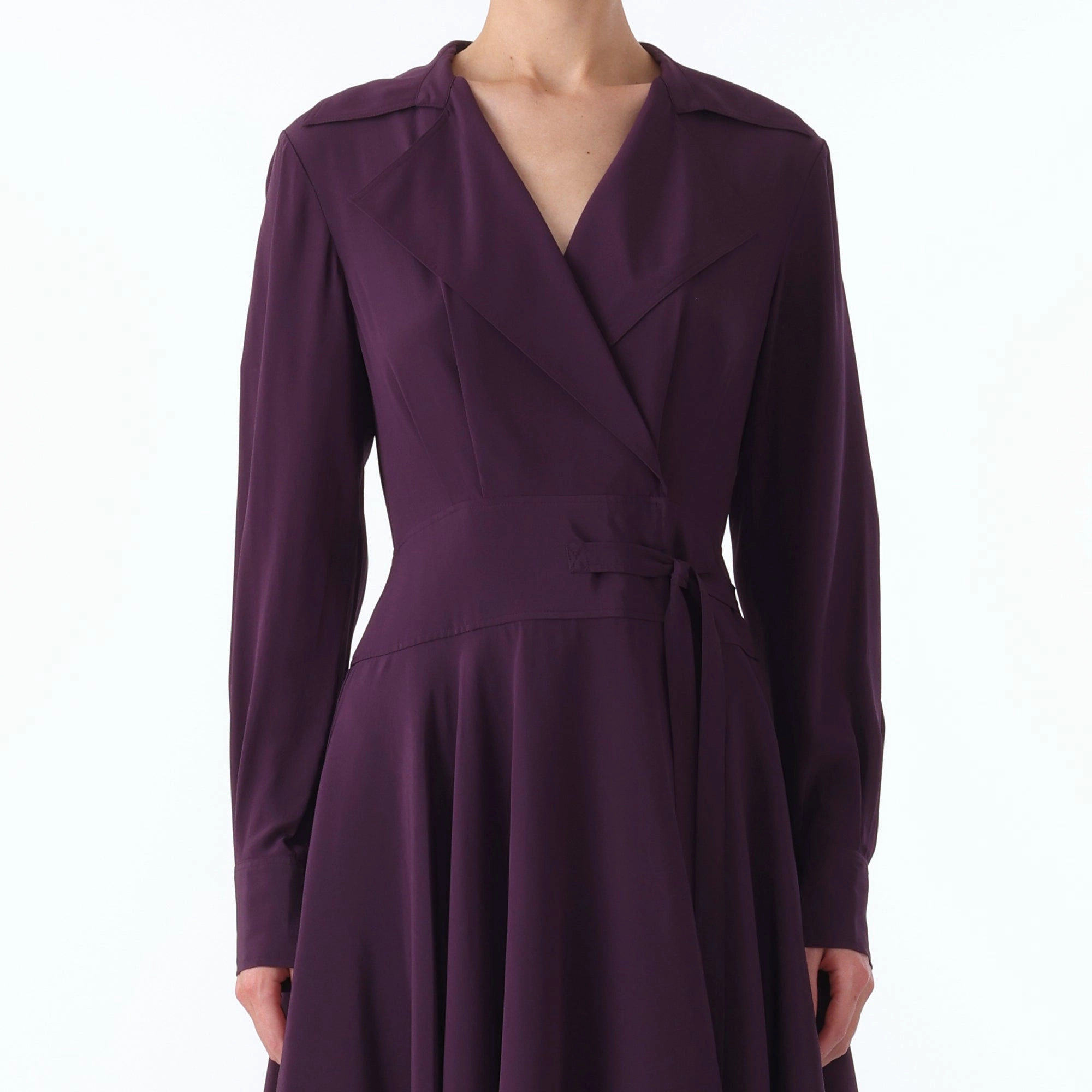 L/S SILK CREPE DE CHINE HANDKERCHEIF HEM DRESS Effortless Fit