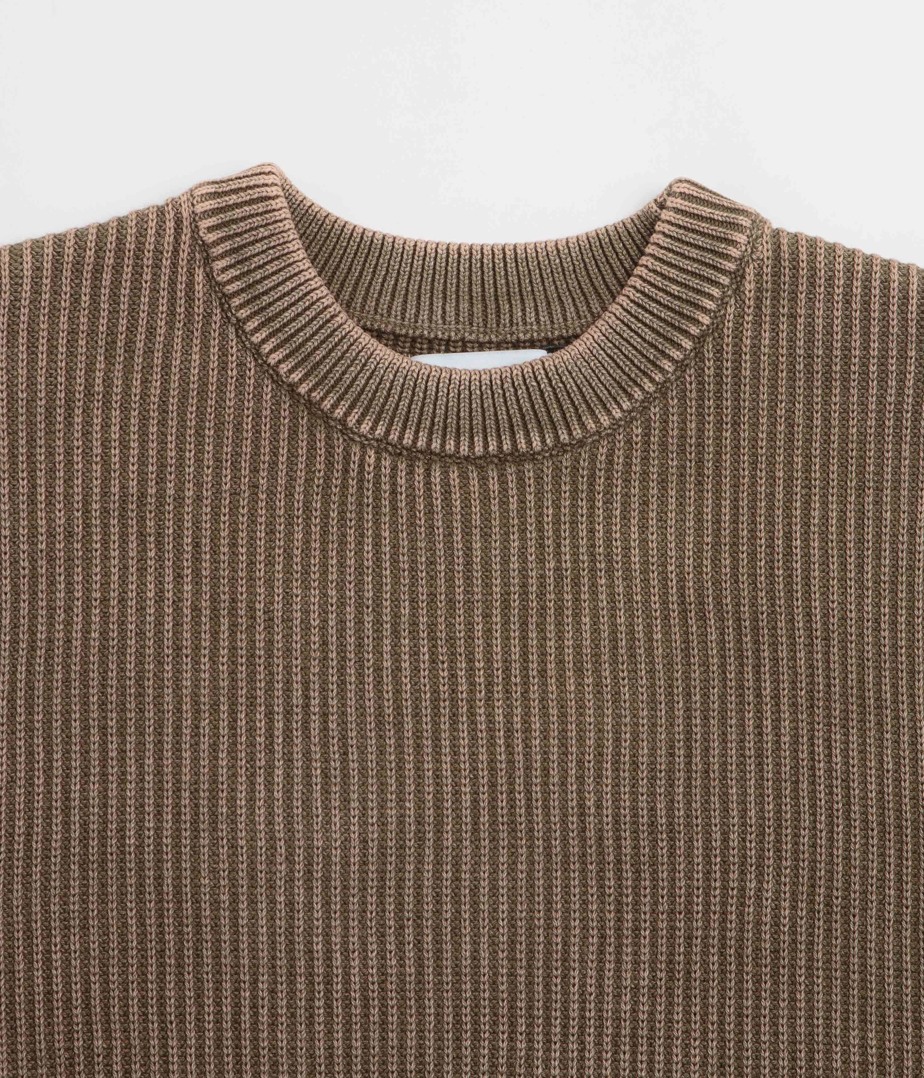 Butter Goods Bleach Knit Crewneck Sweatshirt - Brown product snowboarding suitable thrill Fashion Top