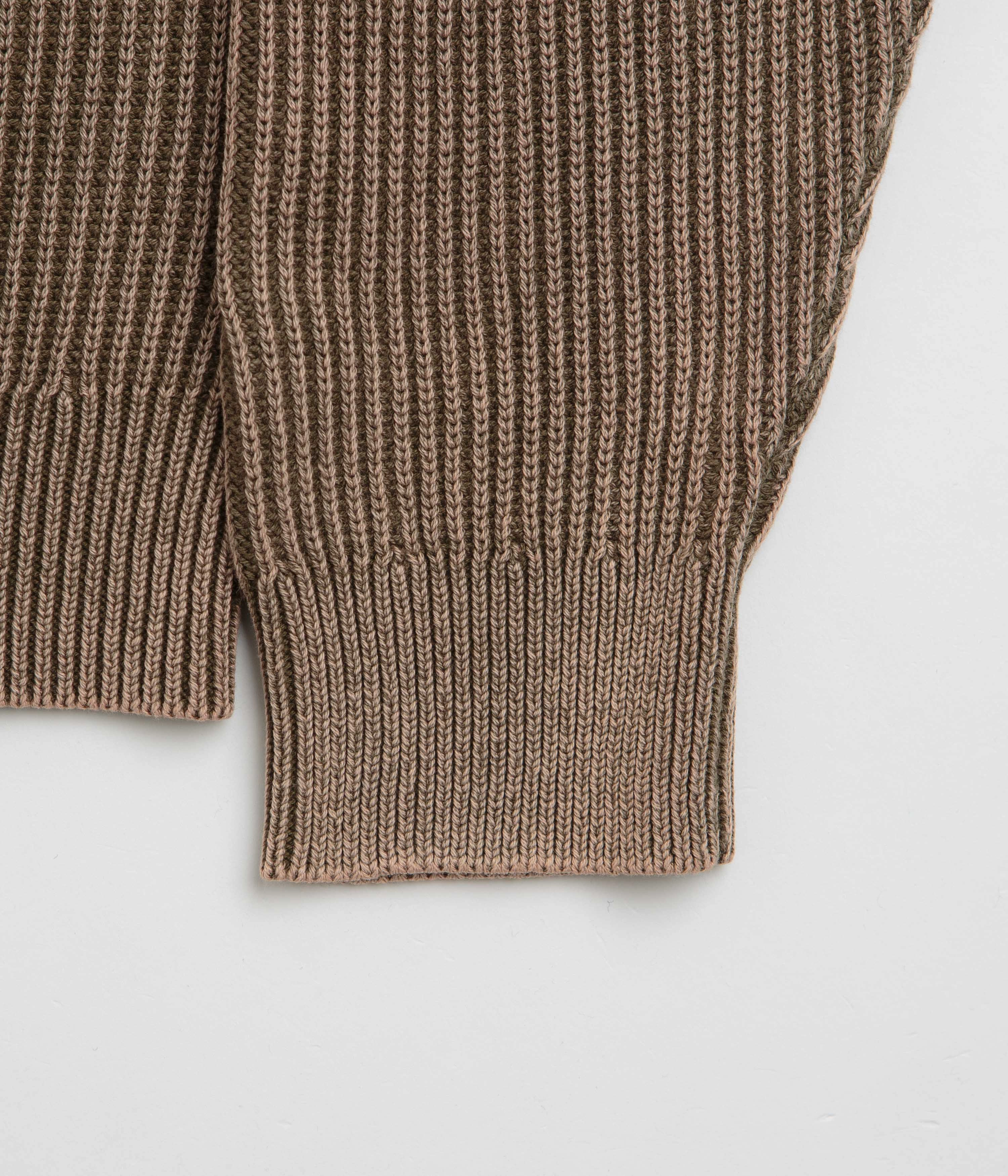 Butter Goods Bleach Knit Crewneck Sweatshirt - Brown All Season