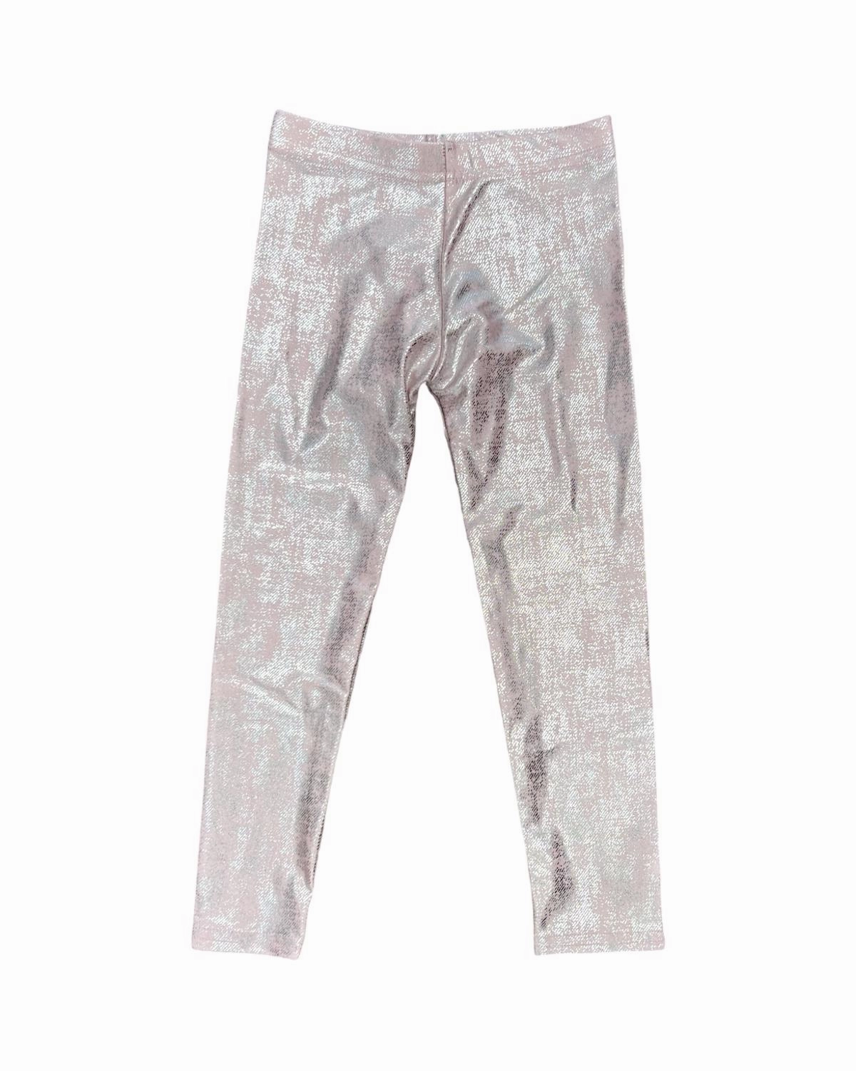 Girls Lam?? Leggings In Pink/silver Flexible Knee Panels Active Wear
