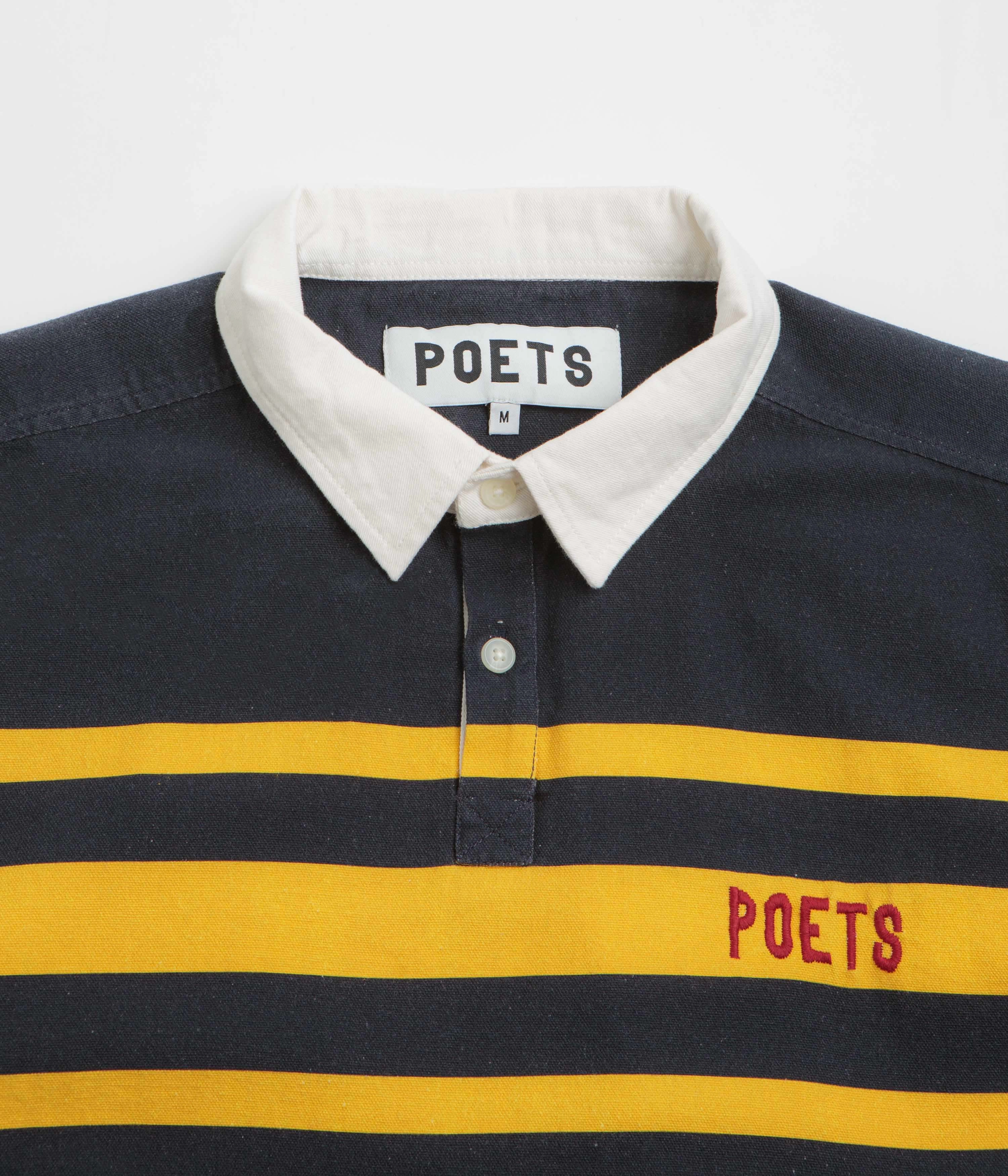 Poets Poets Rugby Shirt - Navy / Yellow Breathable mesh