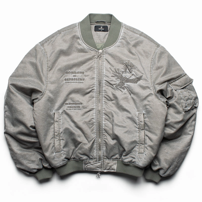 Breathable mesh Magnetic Closure System Represent Icarus Flight Bomber - Khaki/Grey