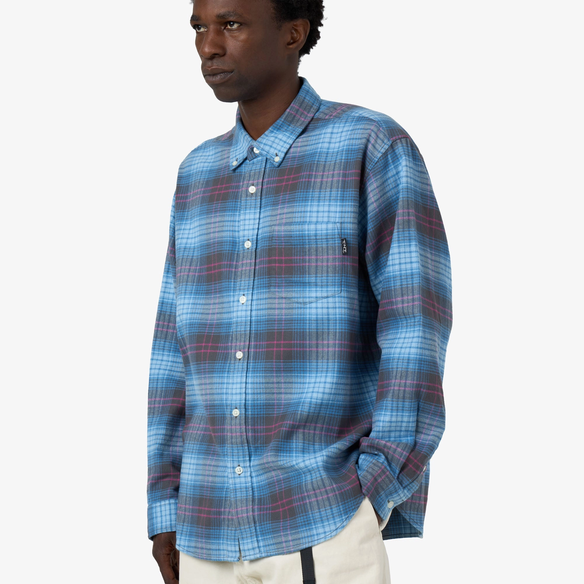 Fashion Essential thisisneverthat Flannel Check Shirt Blue