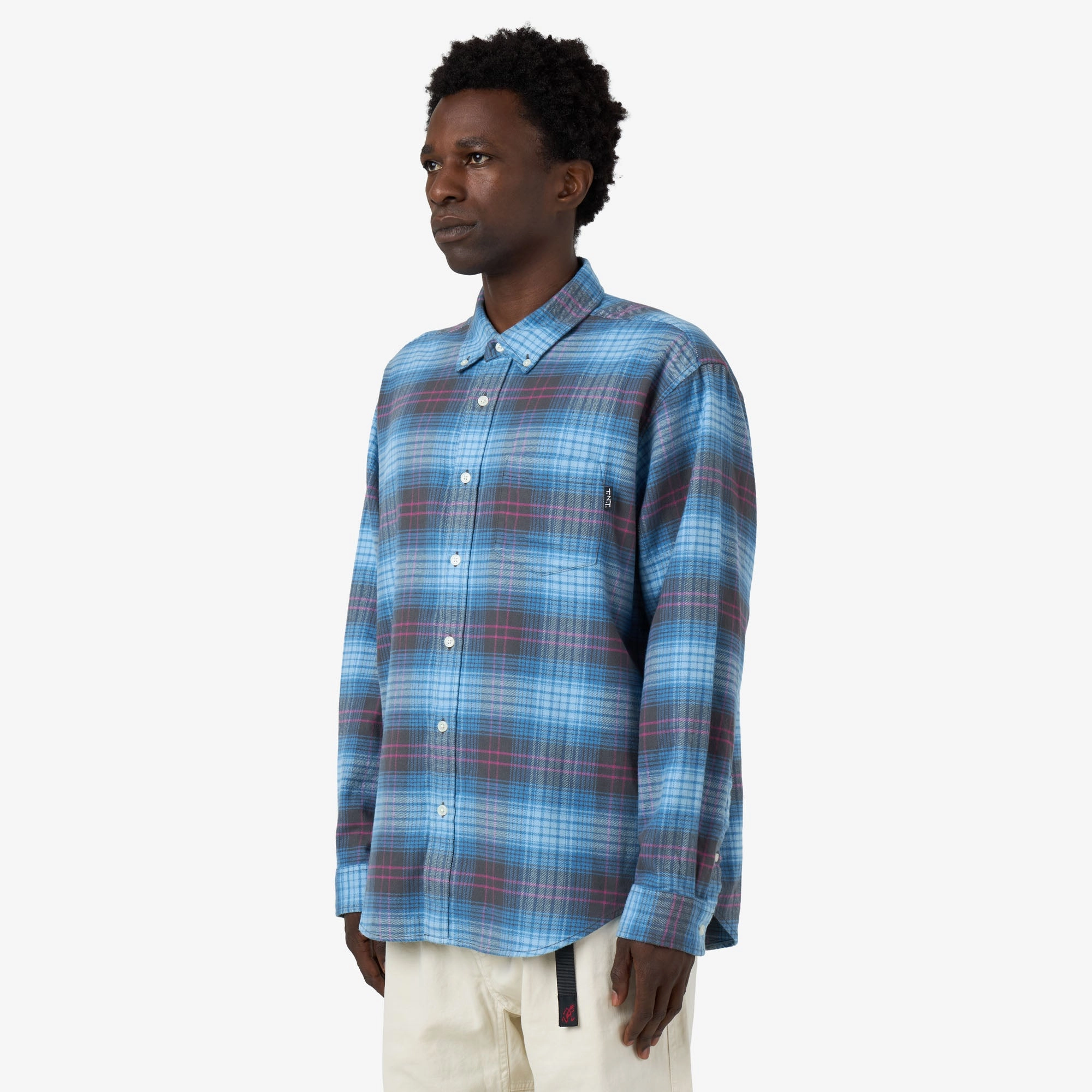 thisisneverthat Flannel Check Shirt Blue Comfy Fit Breathable Lining