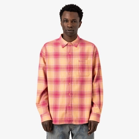 thisisneverthat Shadow Plaid Flannel Shirt / Pink Ergonomic Back Panel Versatile Layering