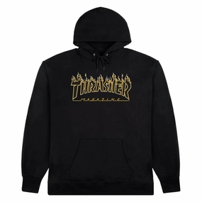 Street Mode Comfy Look Fit Thrasher - Flame Hoodie Black/Yellow