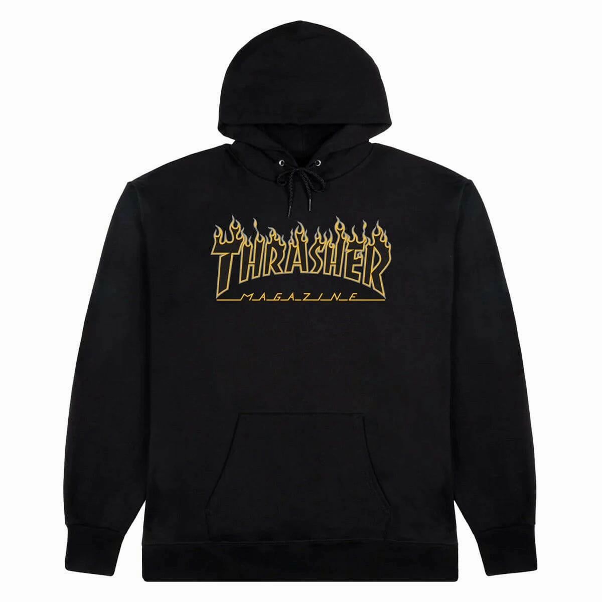 Muskrat like Sparkly details Thrasher - Flame Hoodie Black/Yellow