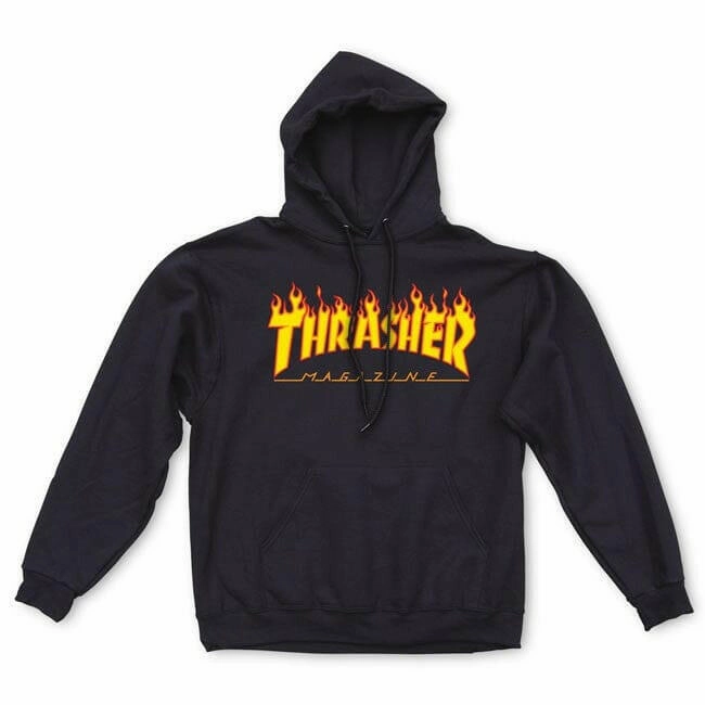 Thrasher - Flame Logo Hoodie Black Breathable Shape