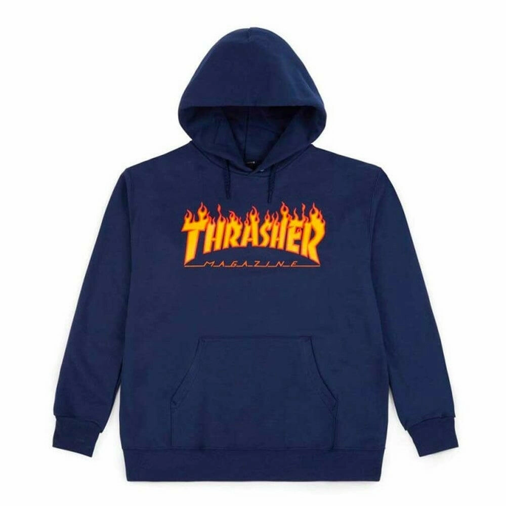 Contemporary Look autumn getaway Thrasher - Flame Logo Hoodie Navy