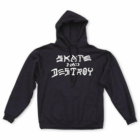 Thrasher - Skate & Destroy Hoodie Black Chill Mode Water-resistant