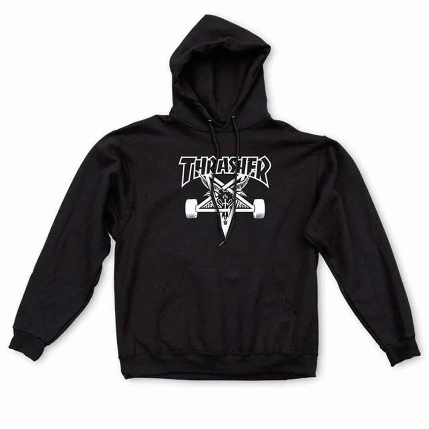 Thermal Reflective Lining Thrasher - Skategoat Hoodie Black