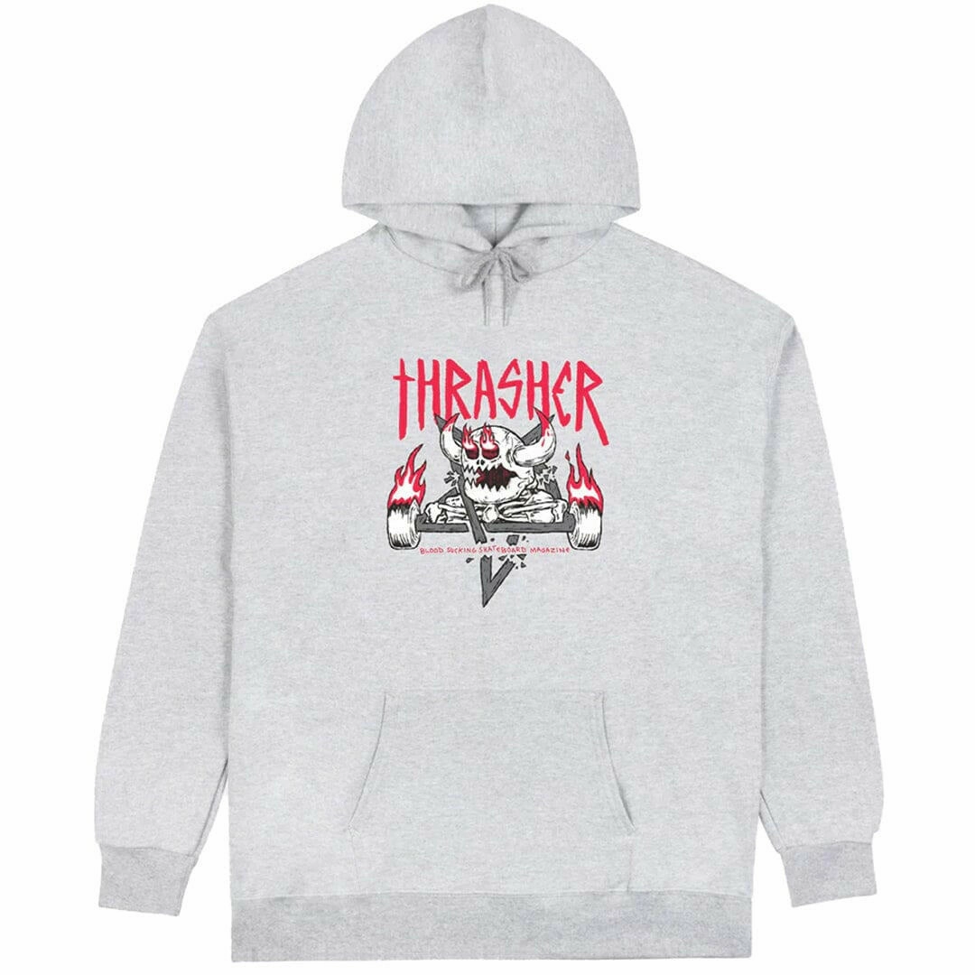 Thrasher - Toy Machine Monster-Gram Hoodie Ash Grey Premium Cotton Blend
