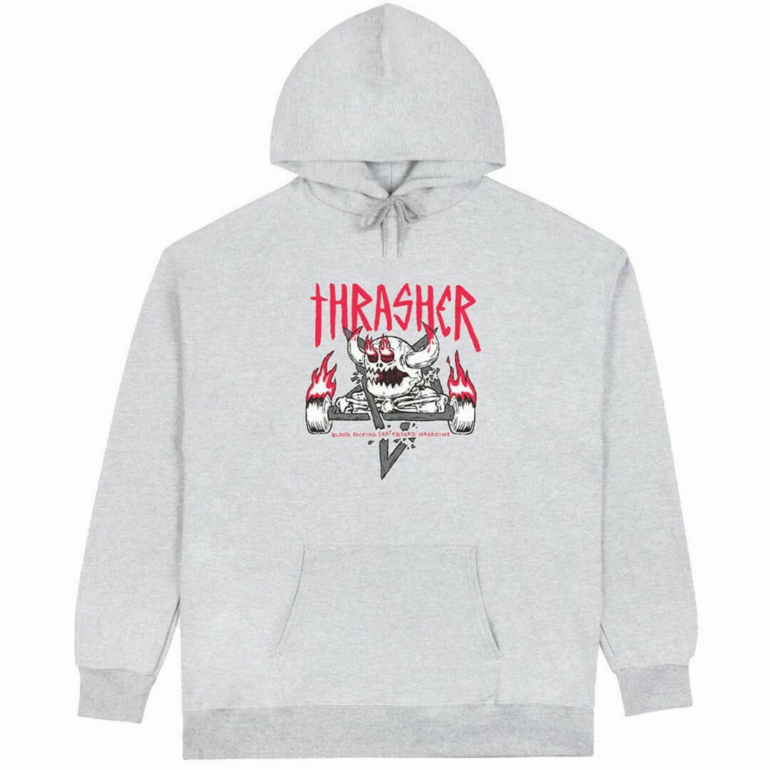 Thrasher - Toy Machine Monster-Gram Hoodie Ash Grey Flexible Comfort Fit