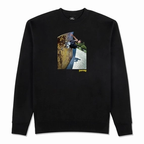 product urban fashion sense Thrasher Trasher Mic-E Wallride Crew Sweatshirt - Black