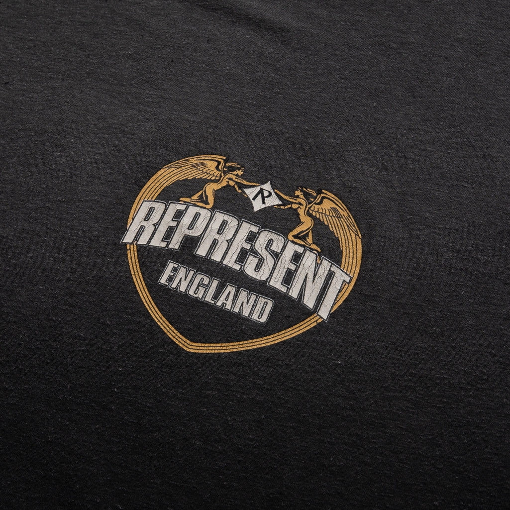 Retro Prints Represent Angel Border Tee - Stained Black