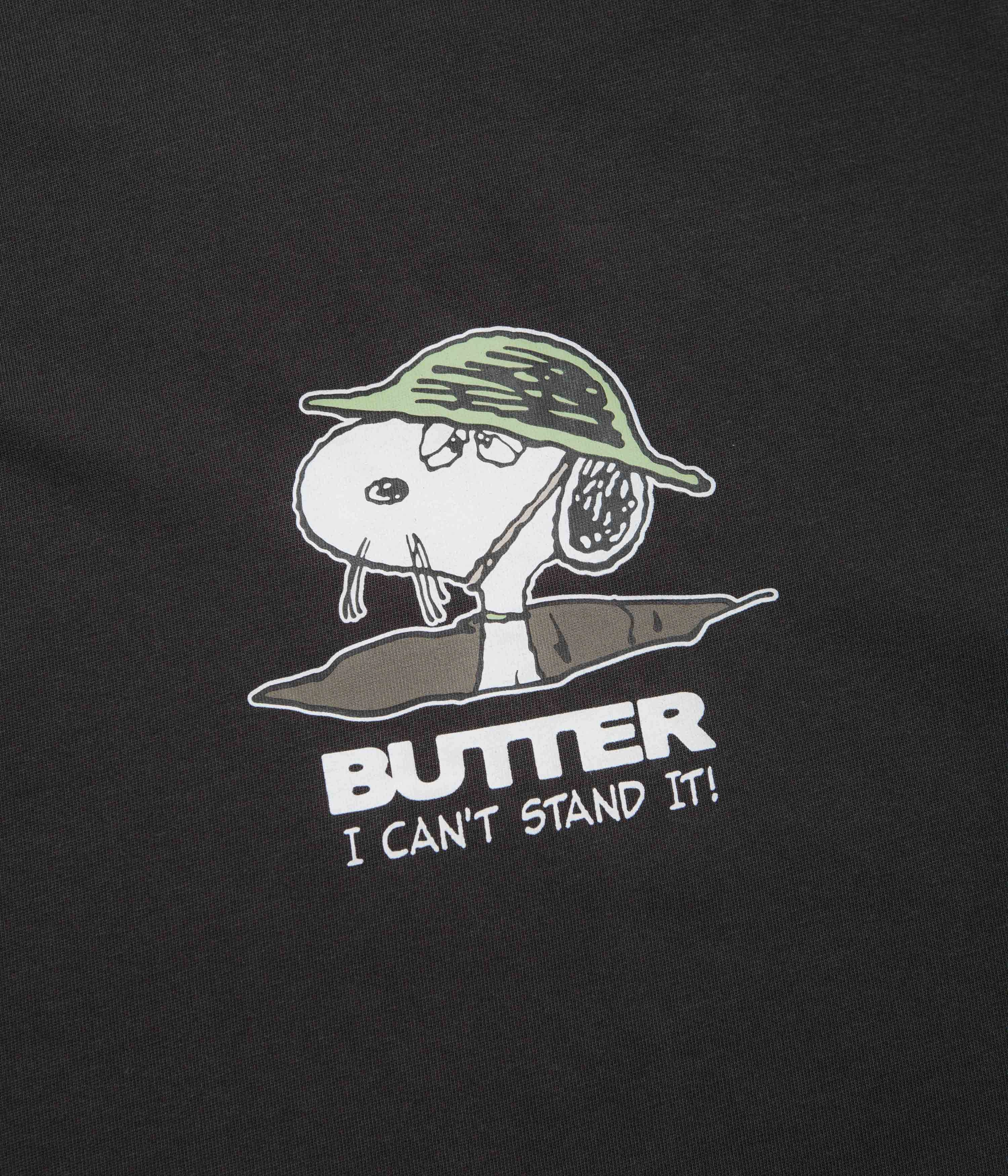 Butter Goods x Peanuts Can't Stand It T-Shirt - Washed Black ping pong venue