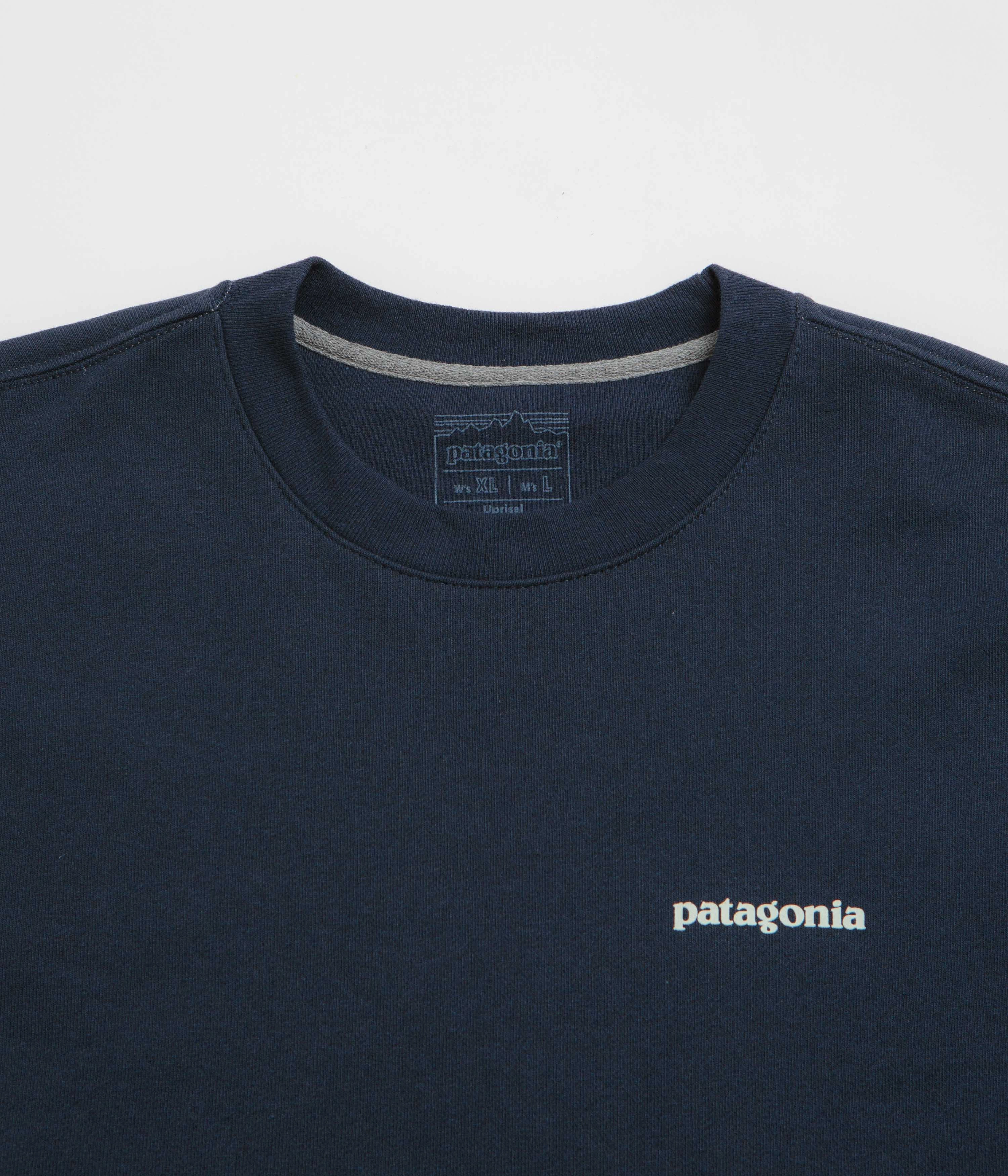 Patagonia Fitz Roy Icon Uprisal Crewneck Sweatshirt - New Navy Comfy Vibe Bow Accents