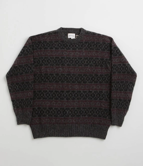 product polka dot playfulness sequin Norse Projects Jonas Scottish Lambswool Fair Isle Sweatshirt - Charcoal Grey
