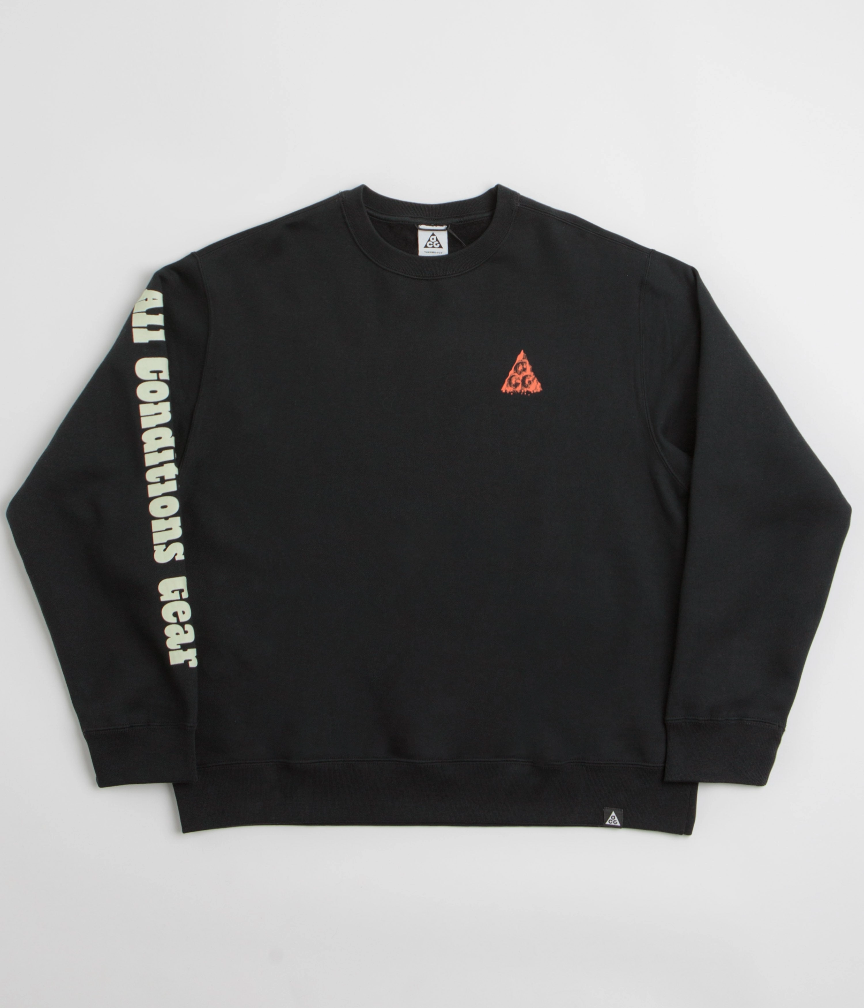 Nike ACG Tuff Fleece Graphic Crewneck Sweatshirt - Black Cozy Clothing Style High End