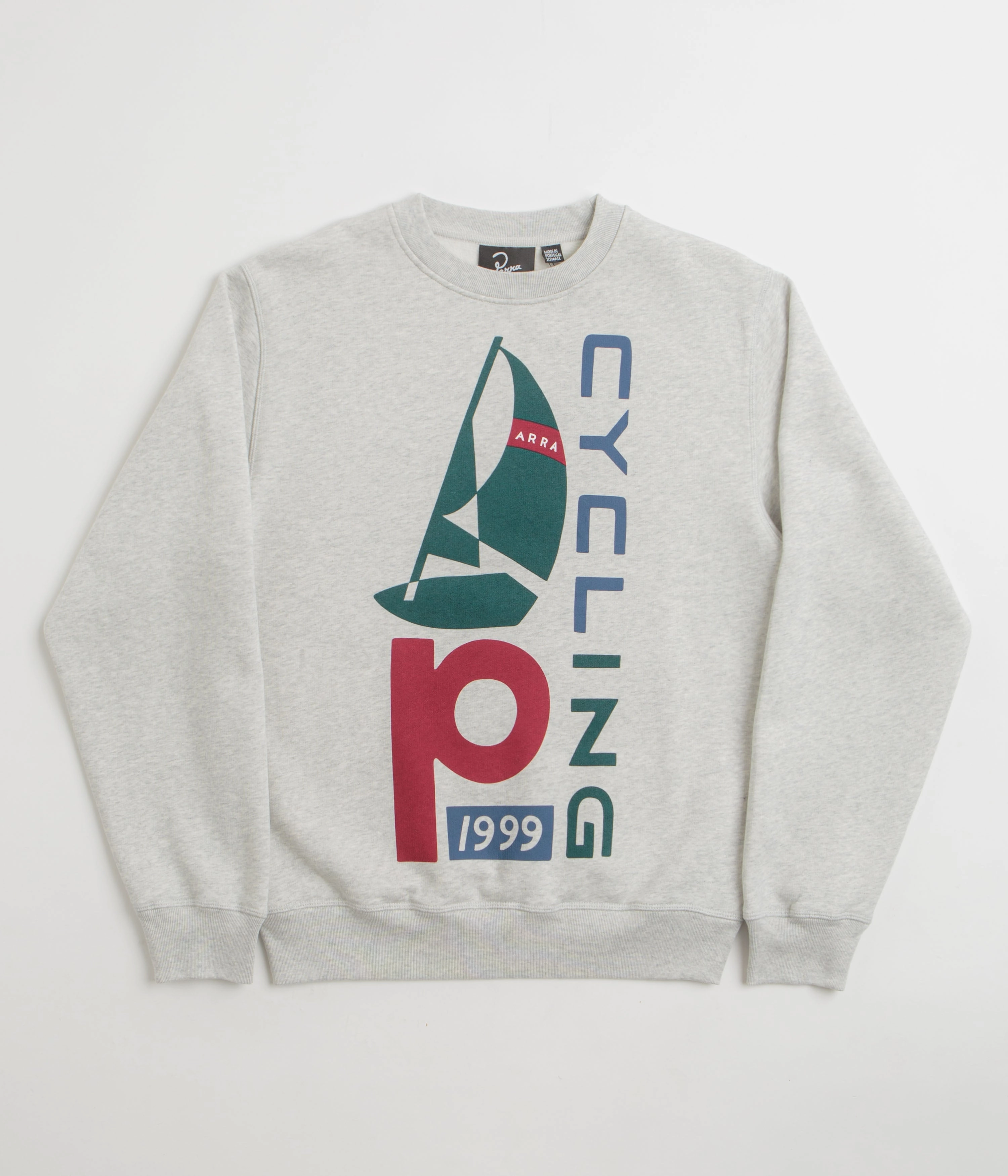 by Parra Sail Bike Crewneck Sweatshirt - Heather Grey Timeless Bold