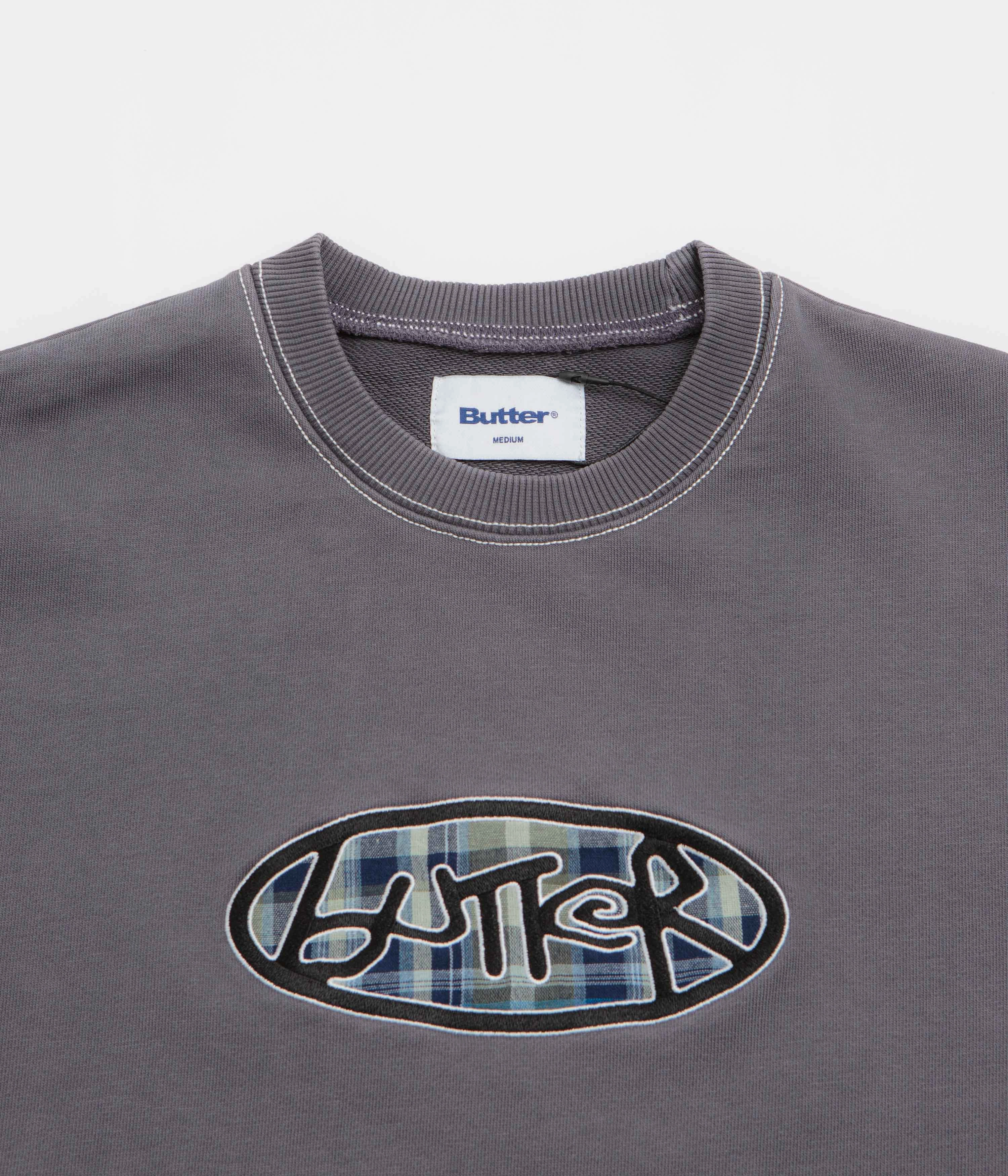 Butter Goods Crust Crewneck Sweatshirt - Washed Charcoal product polka dot playfulness