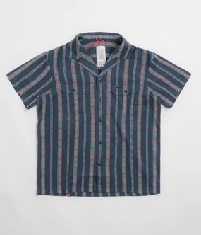 Topo Designs Daytripper Short Sleeve Shirt - Sunset Stripe Midnight Tuckable Hem