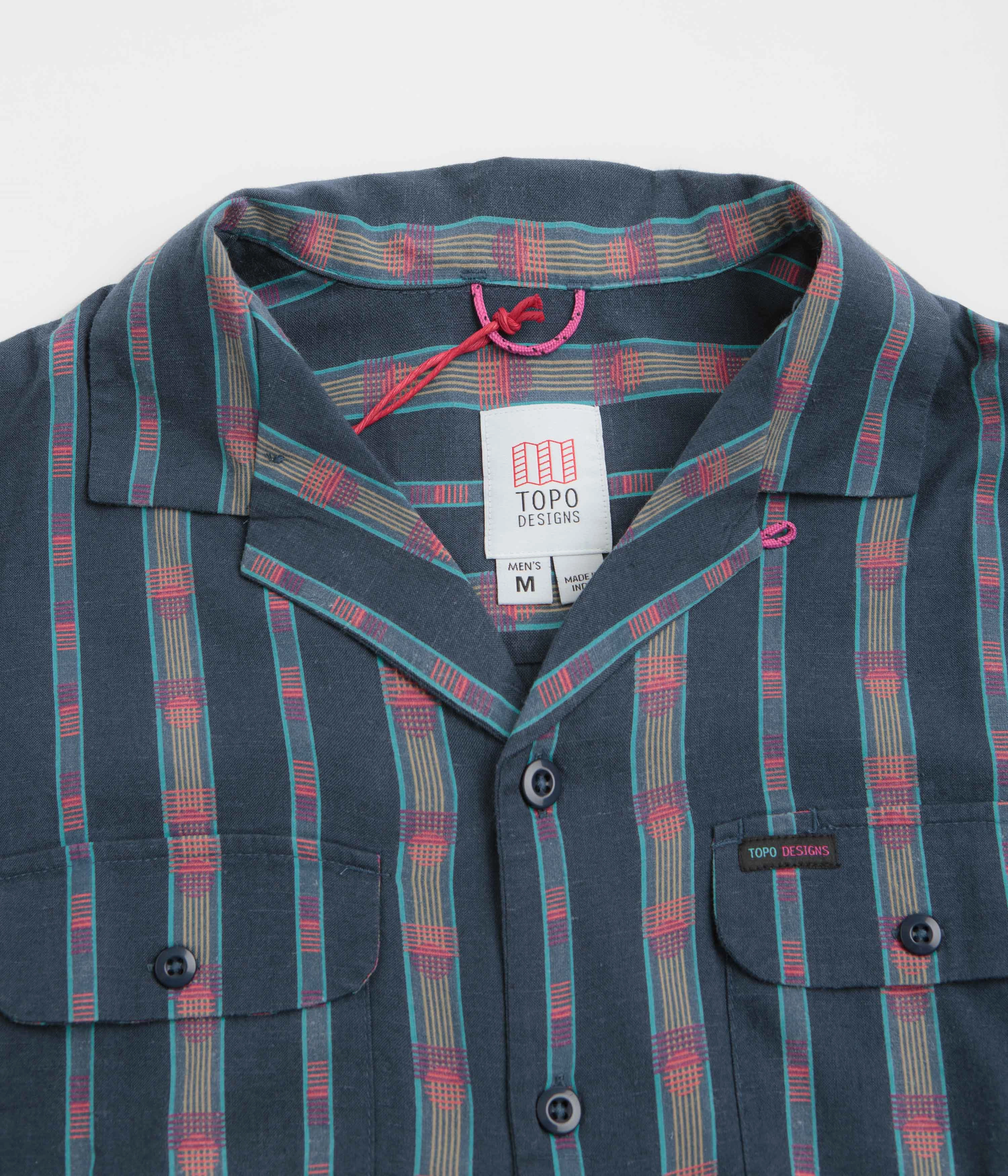 Topo Designs Daytripper Short Sleeve Shirt - Sunset Stripe Midnight Lakeside Relaxation Minimalist Design